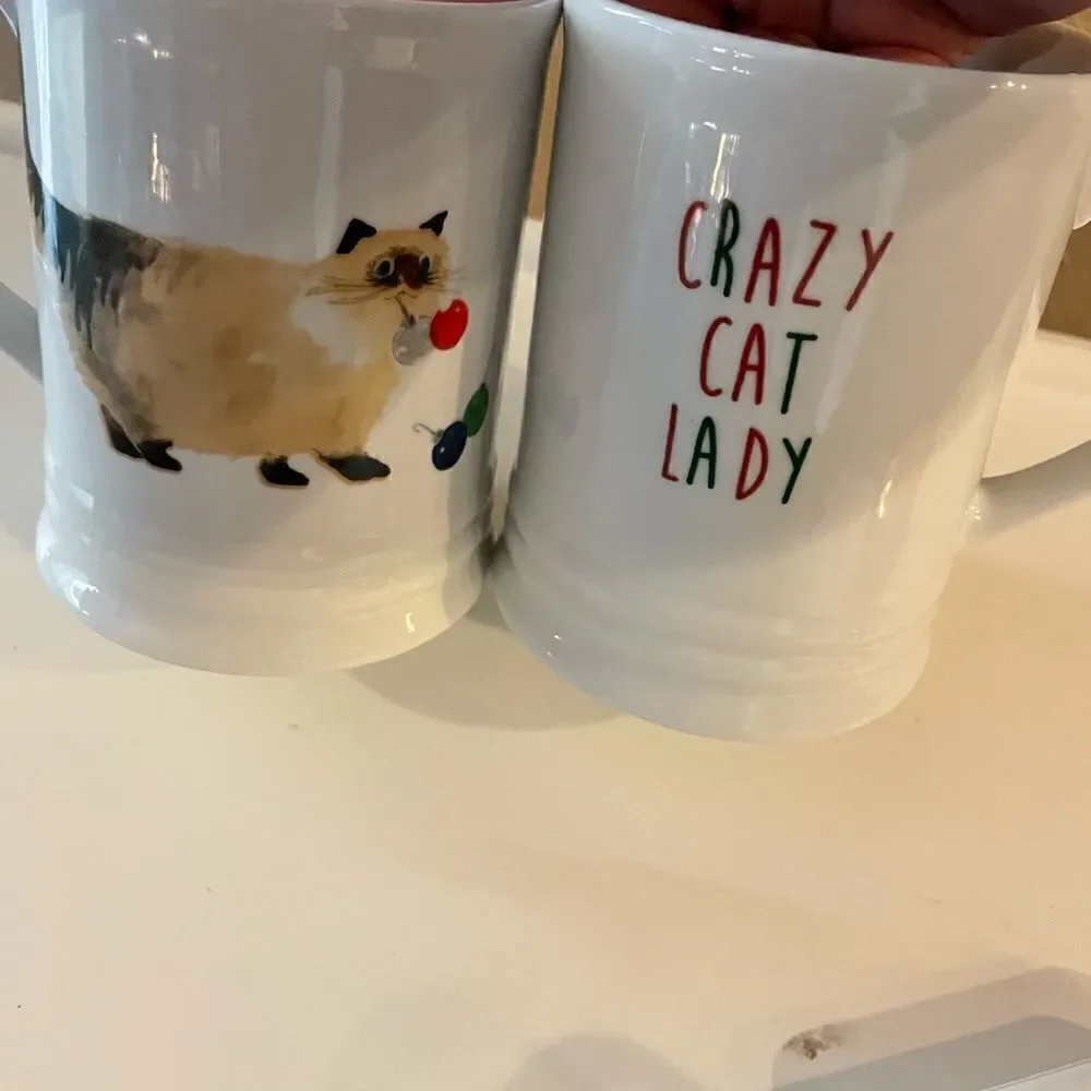 Fringe Cat Christmas themed coffee cups